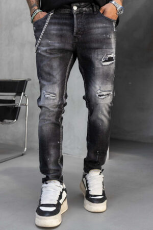 A0102 Мъжки дънки – SLIM RELAXED LUXE BLACK DENIM