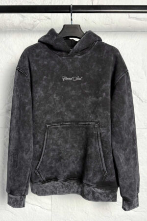 Мъжка блуза с качулка Grey Acid Wash