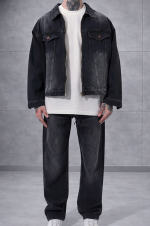 СТИЛЕН МЪЖКИ КОПЛЕКТ ОТ ДЪНКИ OVERSIZE black